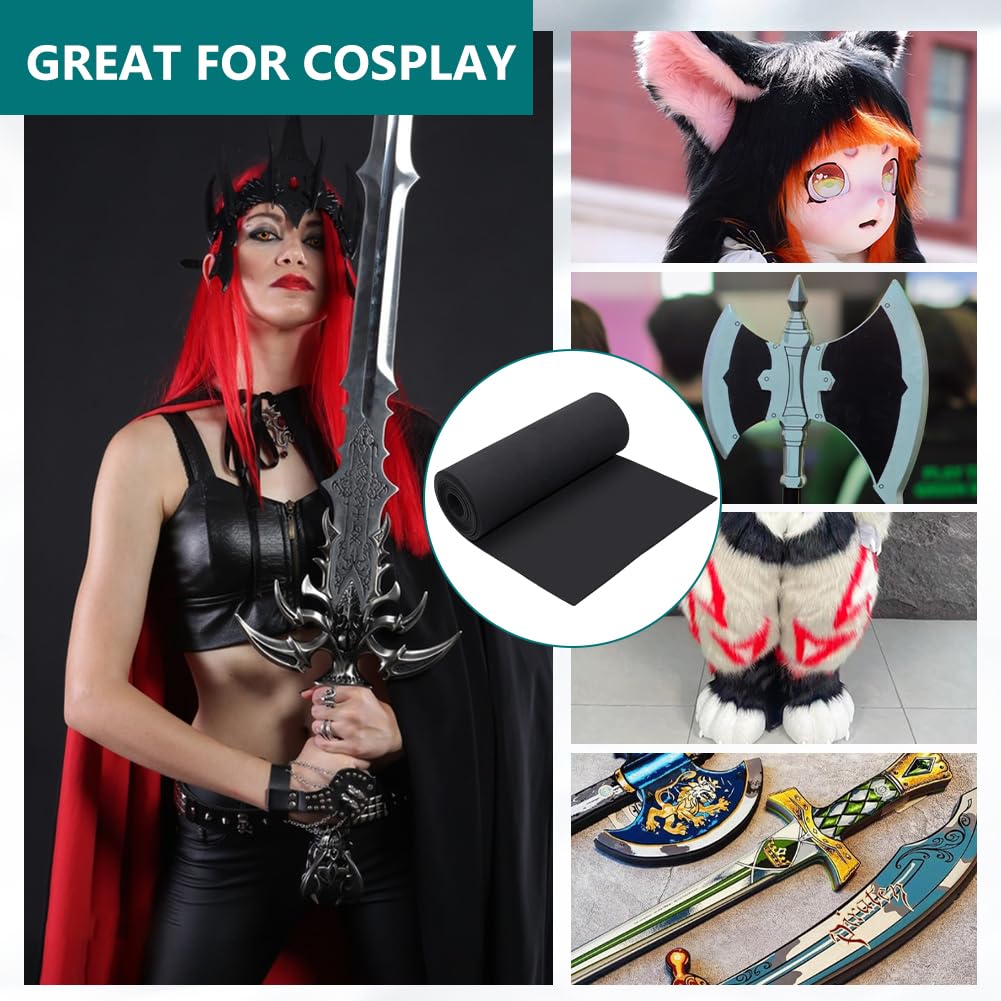 BENECREAT Mousse EVA Noire Rouleau 3m x 40cm 4mm Cosplay