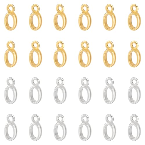 BENECREAT Attaches Pendentif Ovales Métal 2 Couleurs 24pcs