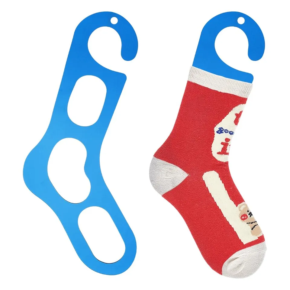 BENECREAT Forme chaussette acrylique bleu 22cm lot de 2
