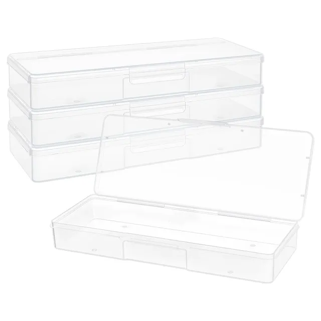 BENECREAT boîtes rangement plastique transparent 22 cm lot 4