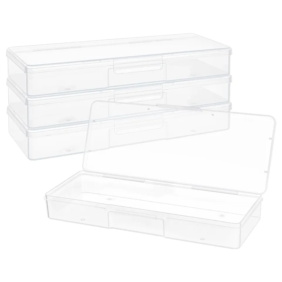 BENECREAT boîtes rangement plastique transparent 22 cm lot 4