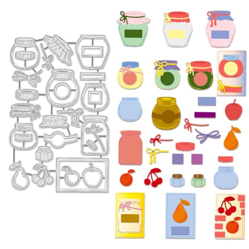 BENECREAT pot fruits dies scrapbooking cerise étiquette