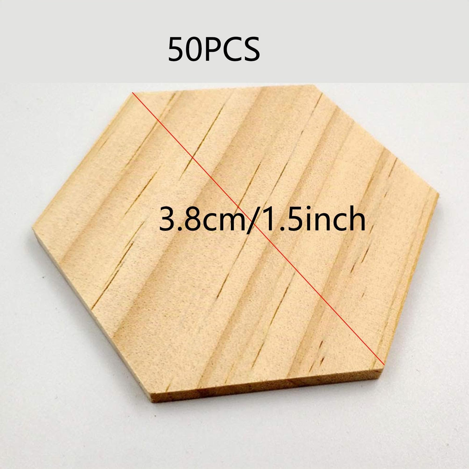 Cayway Mini Parquet Hexagone Bois 3,8 cm 50 Pièces