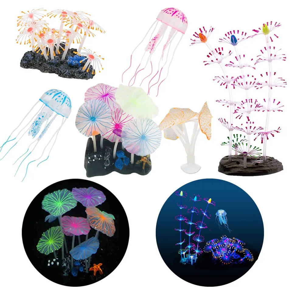 Cayway décor aquarium silicone lot 6 méduse