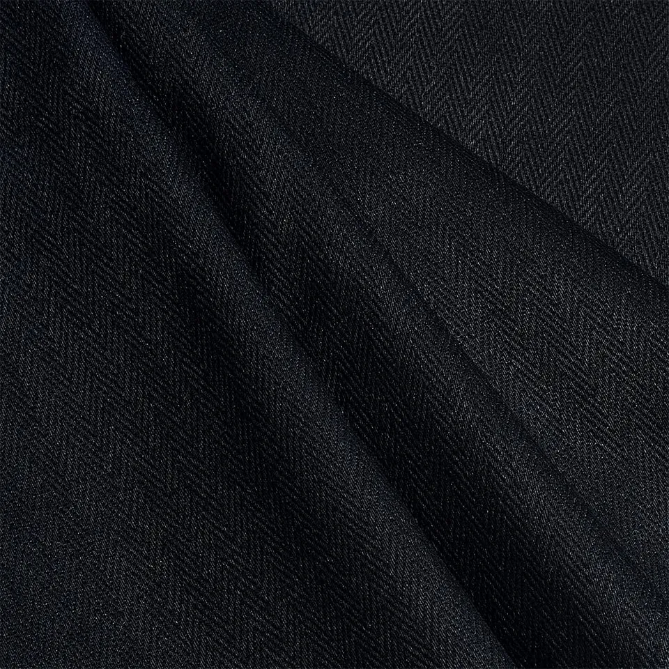 BENECREAT Tissu Coton Sergé Chevrons Noir 183cm