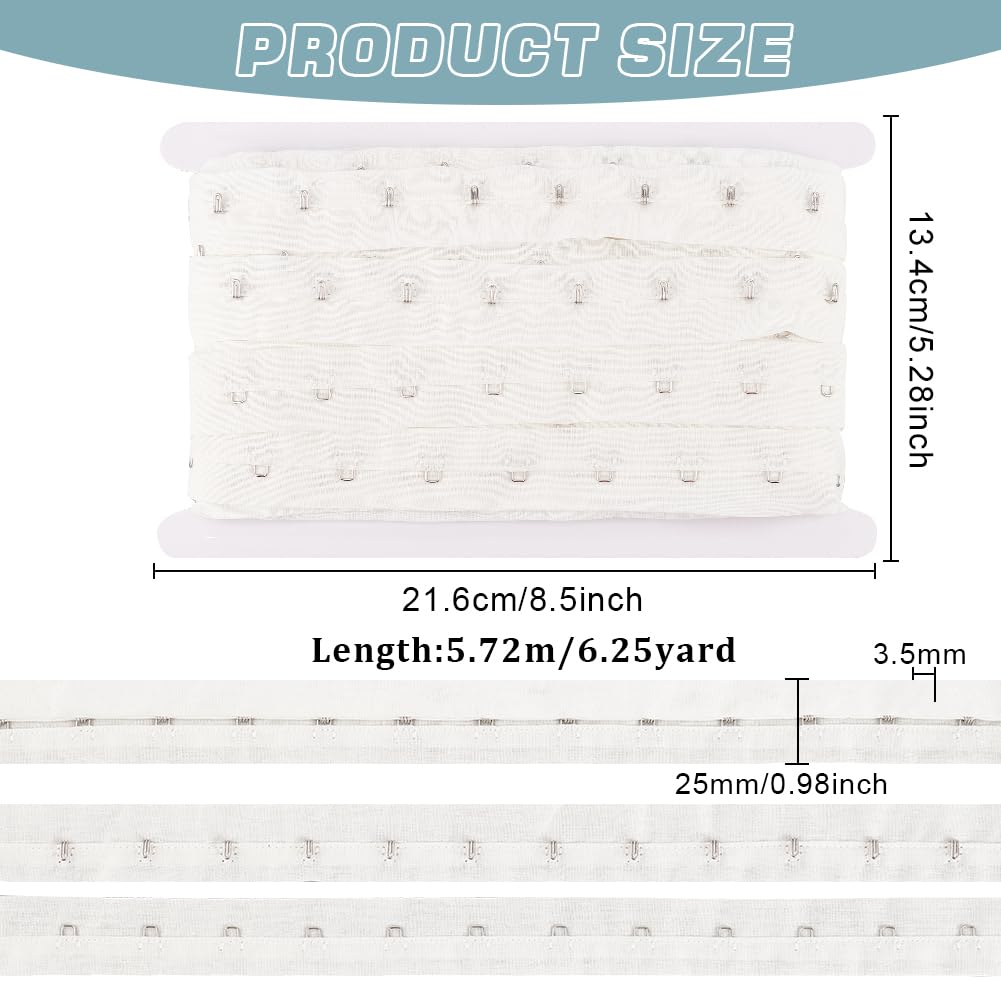 BENECREAT Ruban Crochet Œillet Coton Blanc 5,7m 25mm