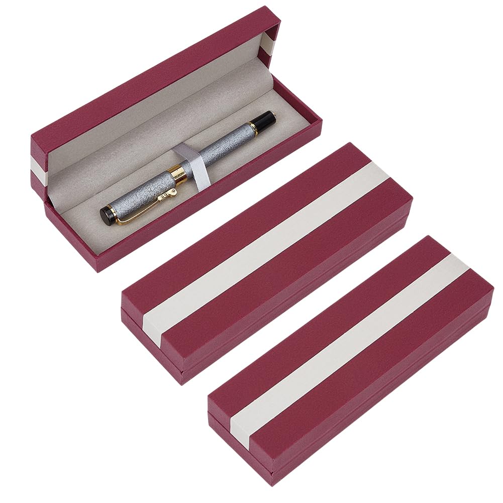 BENECREAT boîte cadeau stylo noir plastique lot 3 rembourrée