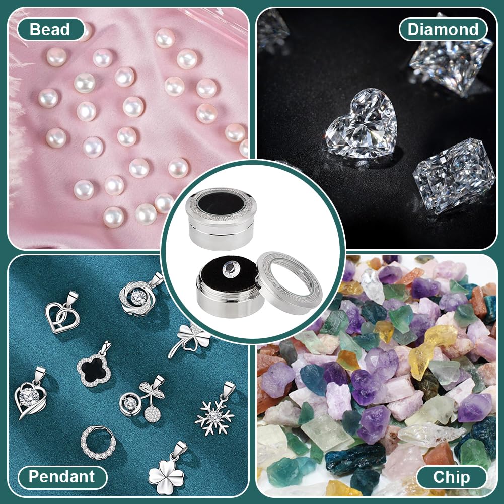 BENECREAT Boîtes Cadeaux Bijoux Fenêtre Verre 3,2x1,6 cm 2 Pcs