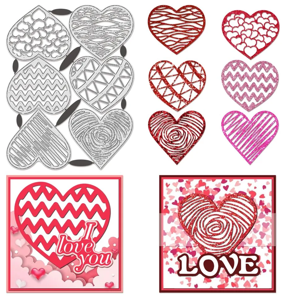 BENECREAT dies cœurs amour 215x167 mm scrapbooking