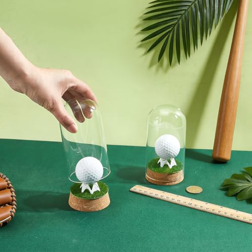 BENECREAT vitrine balle golf verre dôme liège lot 2