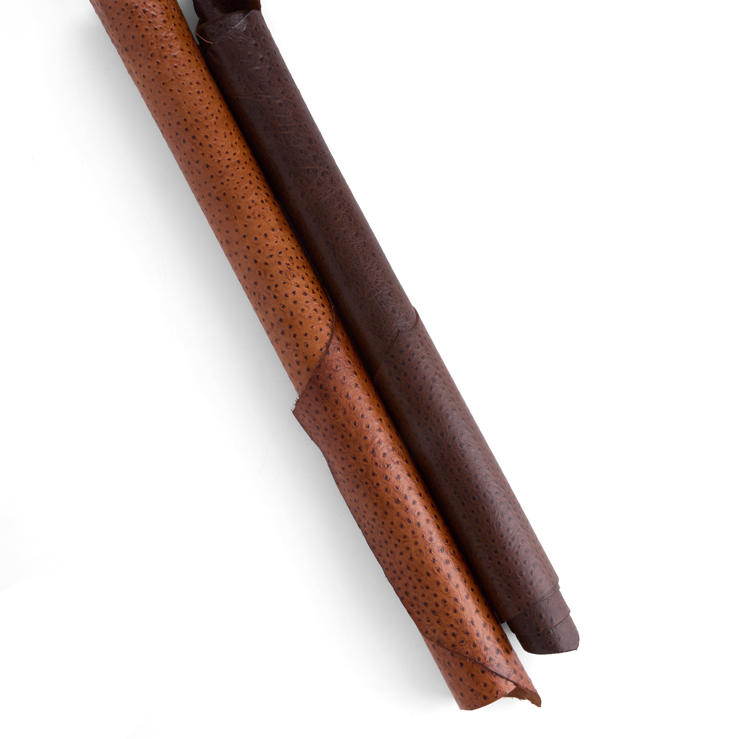 Tandy Leather côté cuir imprimé autruche marron foncé