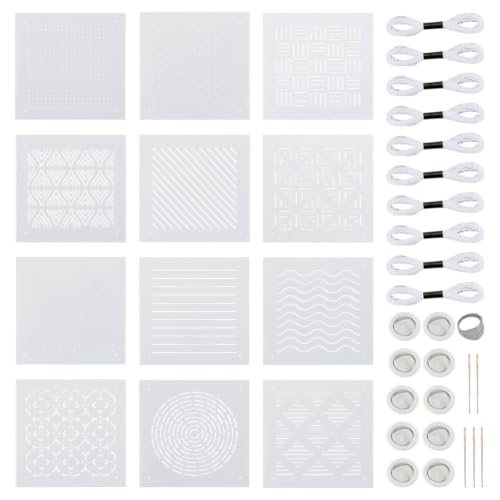 BENECREAT Kit Pochoirs Sashiko 38pcs motifs géométriques