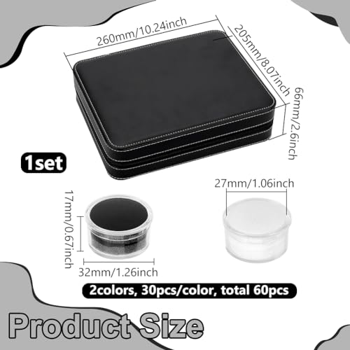 BENECREAT Diamant boîte bijoux ronde 60 pcs verre