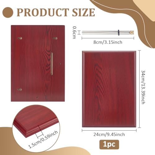 BENECREAT plaque bois gravure 340x240x15mm avec tige