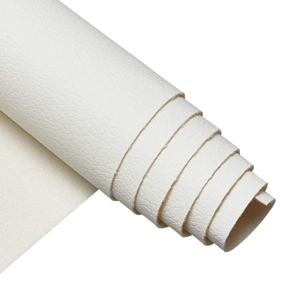 BENECREAT tissu simili cuir blanc 33x140cm litchi