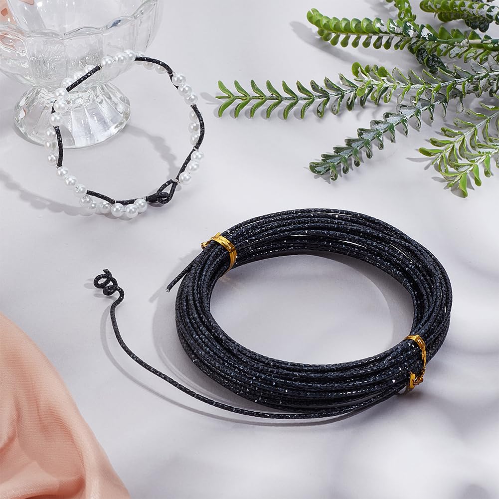 BENECREAT Fil aluminium texturé noir 2 mm diamant 10 m