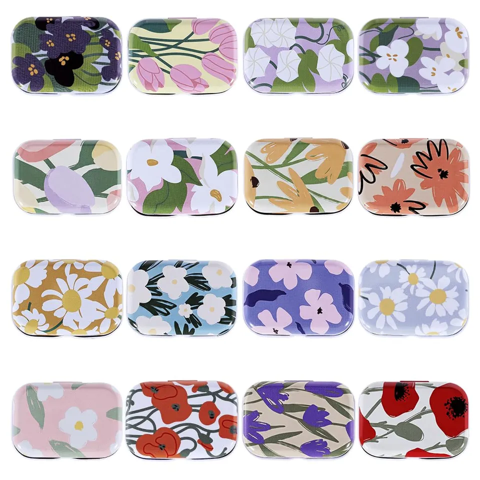 BENECREAT Floral boîte métal vintage lot 16