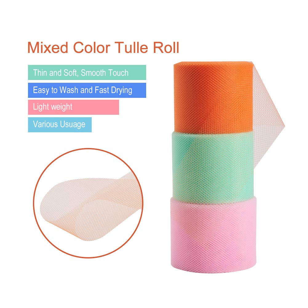 BENECREAT Rouleau Tulle 12 Couleurs 5 cm x 27 m Décoration