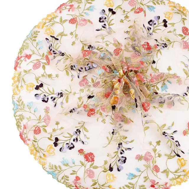 BENECREAT Dentelle Tulle Brodée Florale 1,8m 25cm