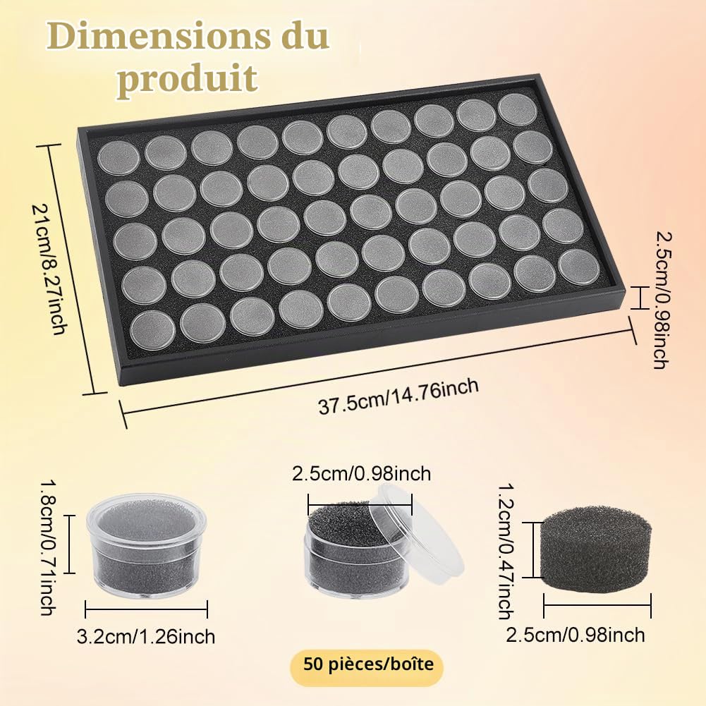 BENECREAT Boîte Rangement Plastique 50 Pots 37,5cm
