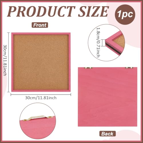 BENECREAT Tableau Liège Rose 30x30cm Cadre Bois Bureau