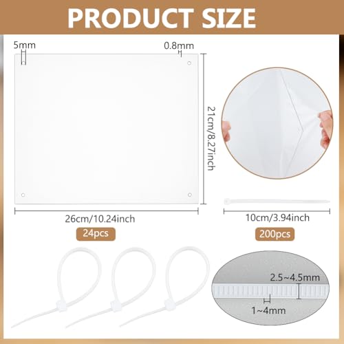 BENECREAT Protège-Bords Cage PVC Transparent 260x210mm Lot 24