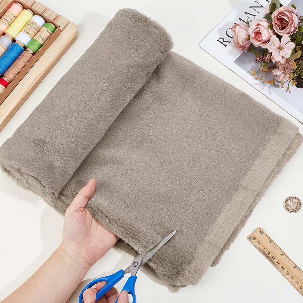 BENECREAT Tissu Fausse Fourrure Tan 160x50cm Poils Courts