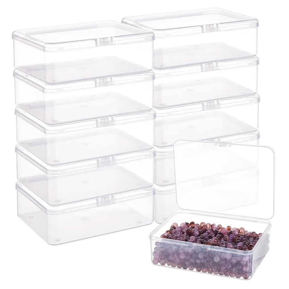 BENECREAT boîte rangement transparente 14,4x10,8 cm lot de 12