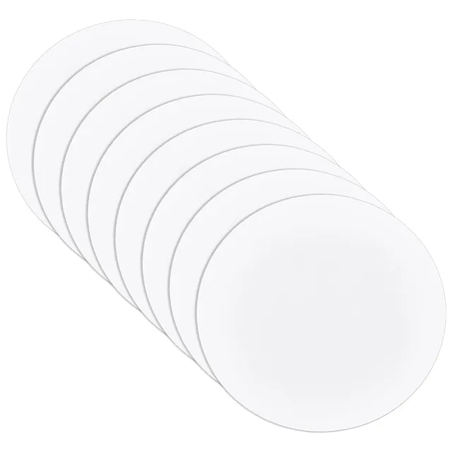 BENECREAT Feuilles Rondes Mousse PVC Blanche 20cm 3mm Lot 8