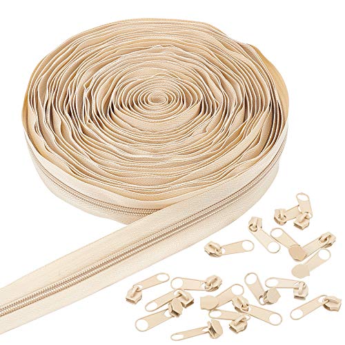 BENECREAT fermeture éclair nylon #5 bois bohu 10 m +20 curseurs