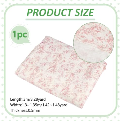 BENECREAT double gaze tissu coton 3m fleurs pecher encre