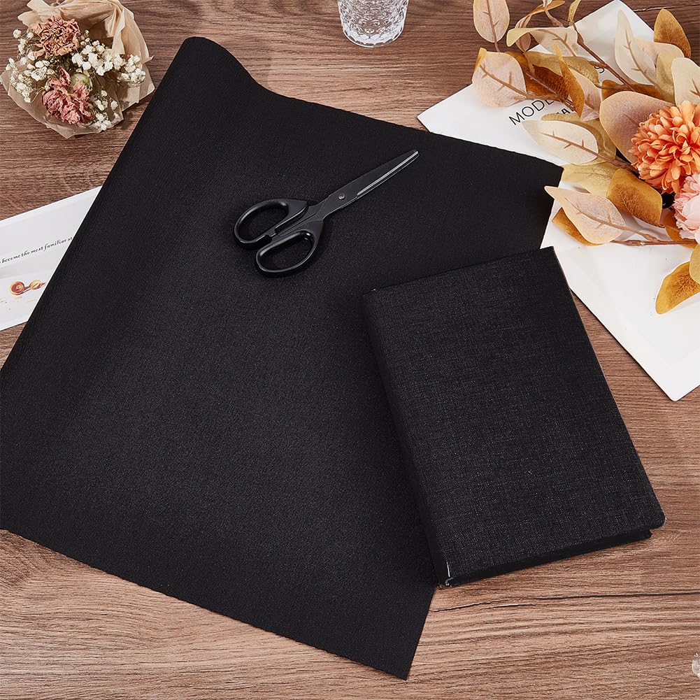 BENECREAT toile de reliure lin noir 120 x 40 cm