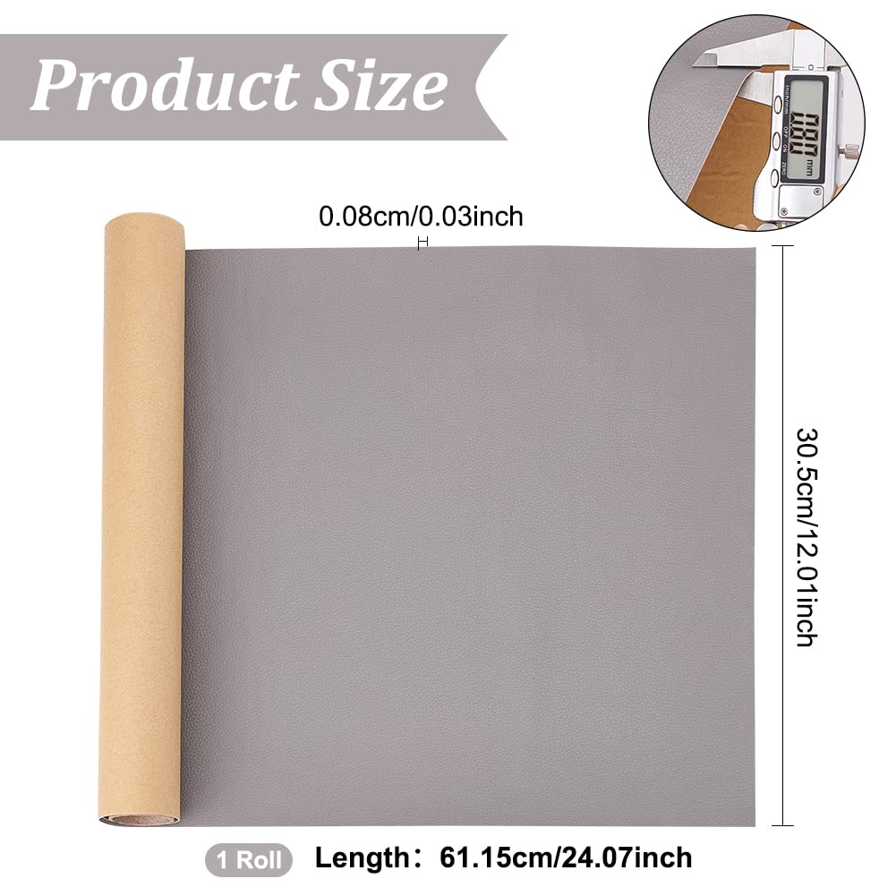 BENECREAT patch cuir autocollant gris 60x30 cm 0,8 mm
