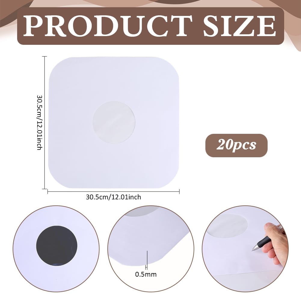 BENECREAT Pochettes vinyle 30,5cm kraft lot 20 antistatique