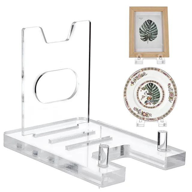 BENECREAT Support Chevalet Acrylique Transparent Réglable 17x11,6cm