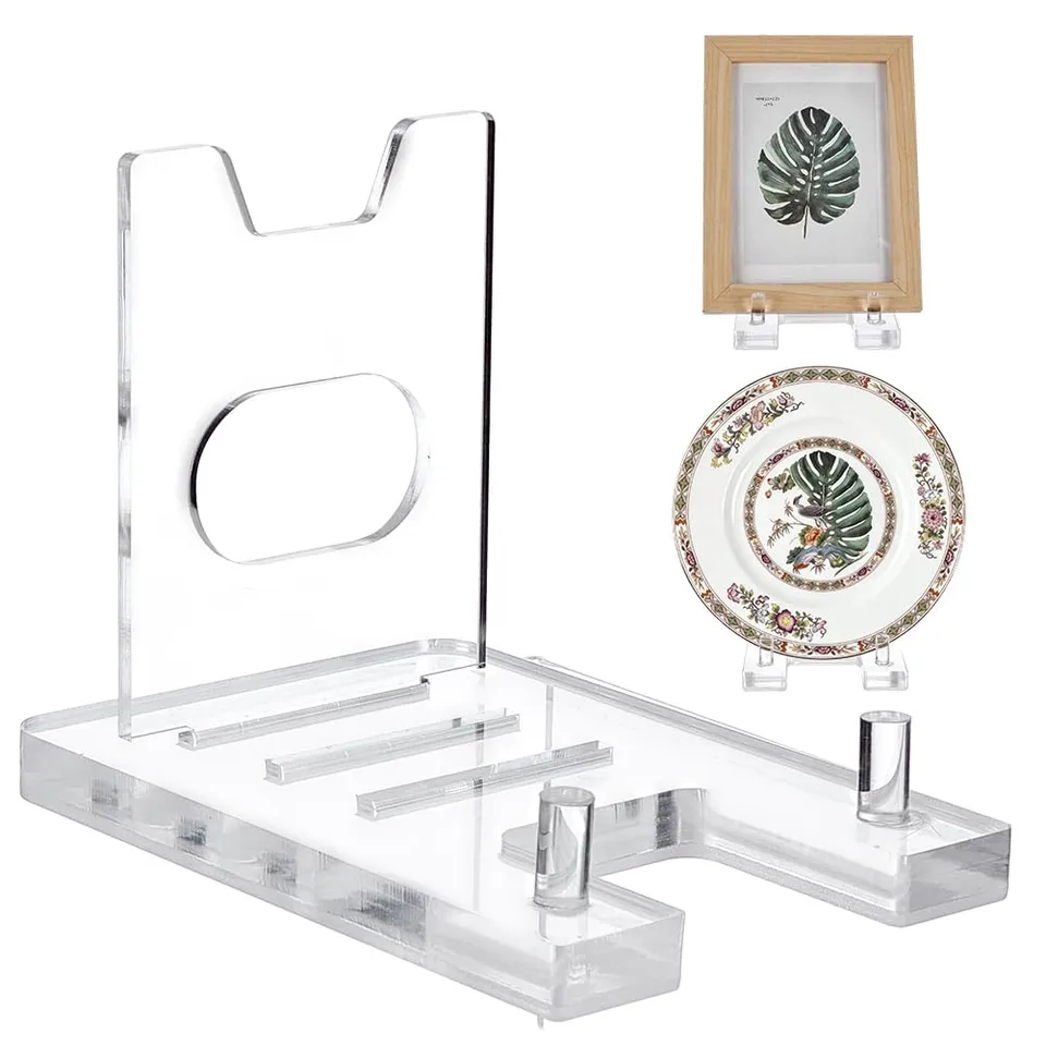 BENECREAT Support Chevalet Acrylique Transparent Réglable 17x11,6cm