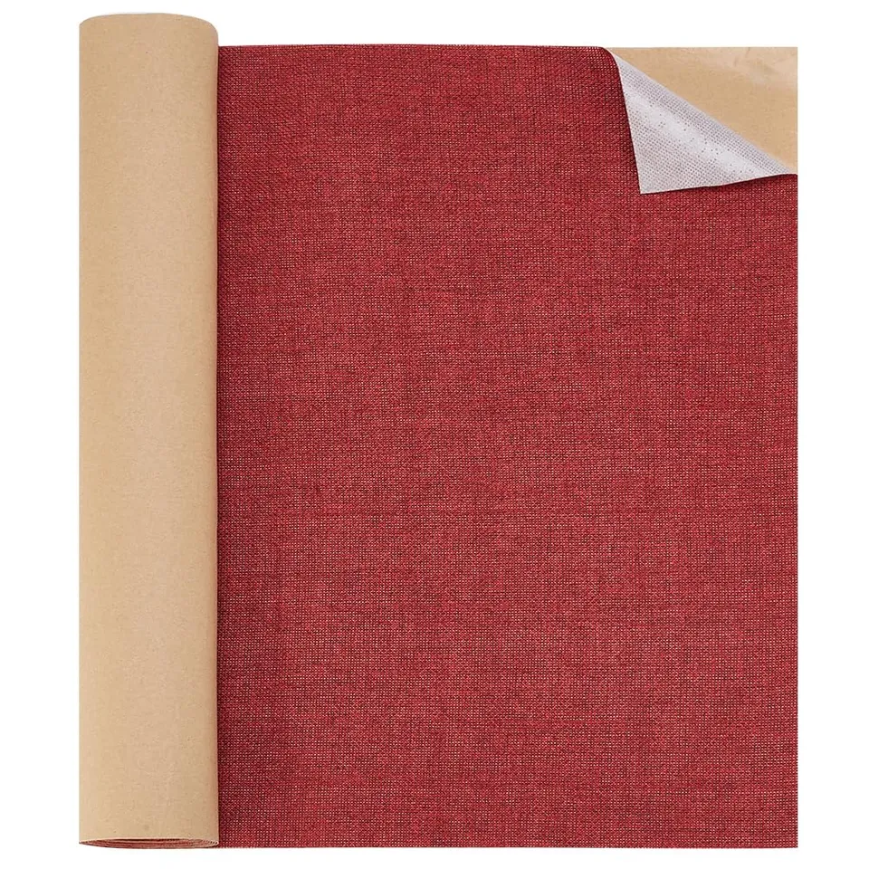 BENECREAT Patch Lin Auto-Adhésif Rouge Foncé 2m Canapé