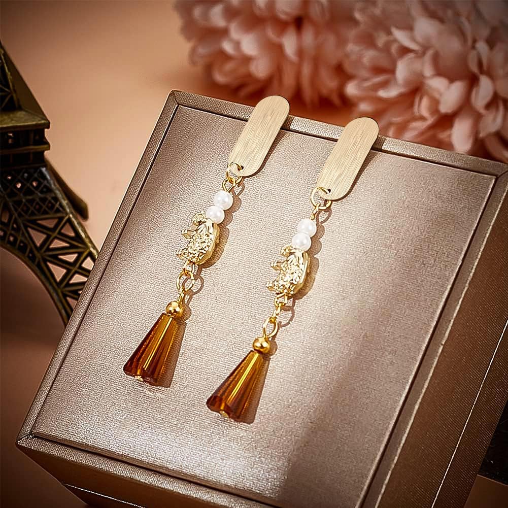 BENECREAT Clous d'Oreilles Ovales 20 pcs Plaqué Or 18K