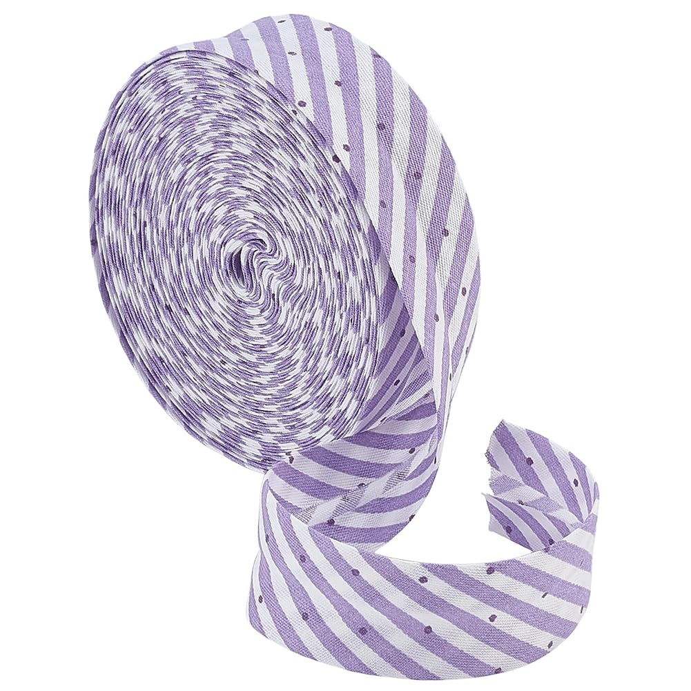 BENECREAT Ruban Biais 10m x 20mm Bleu Rayé Couture