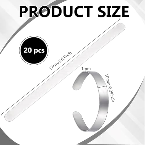 BENECREAT bracelets manchette acier inox 170x10mm lot 20 gravure