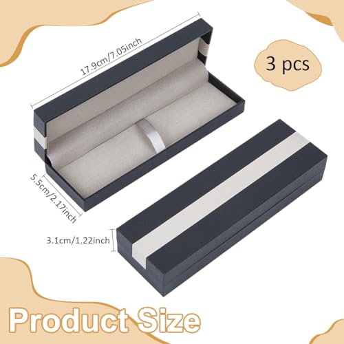 BENECREAT boîte cadeau stylo noir plastique lot 3 rembourrée