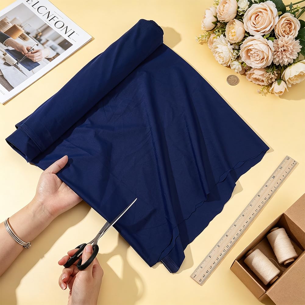 BENECREAT Tissu nylon spandex bleu marine 150 cm x 0,91 m