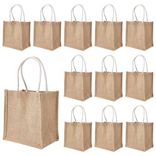 BENECREAT mini sacs jute toile 23,5 cm lot de 12 naturel
