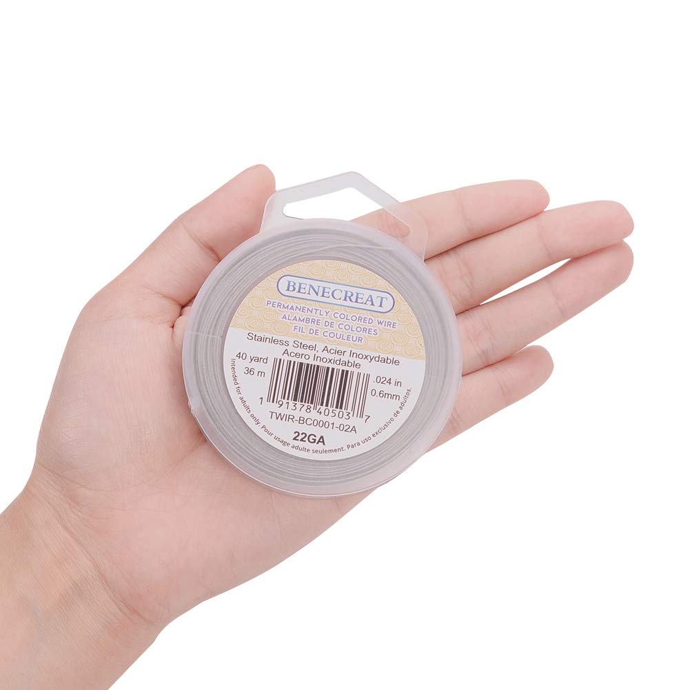 BENECREAT Fil Queue de Tigre Gris Clair 0,6mm 36m 7 Brins