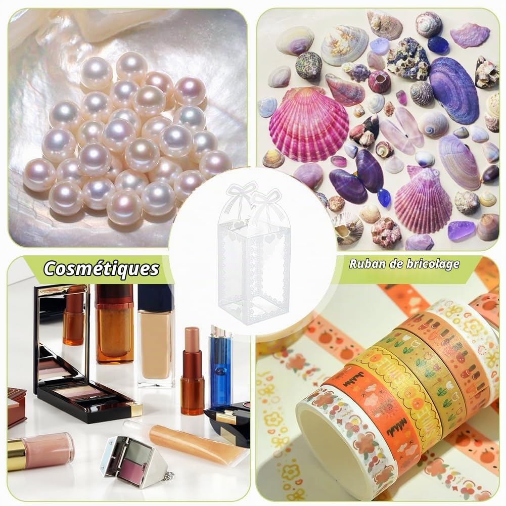 BENECREAT Boîtes Cadeaux Transparentes PVC 60pcs Nœud