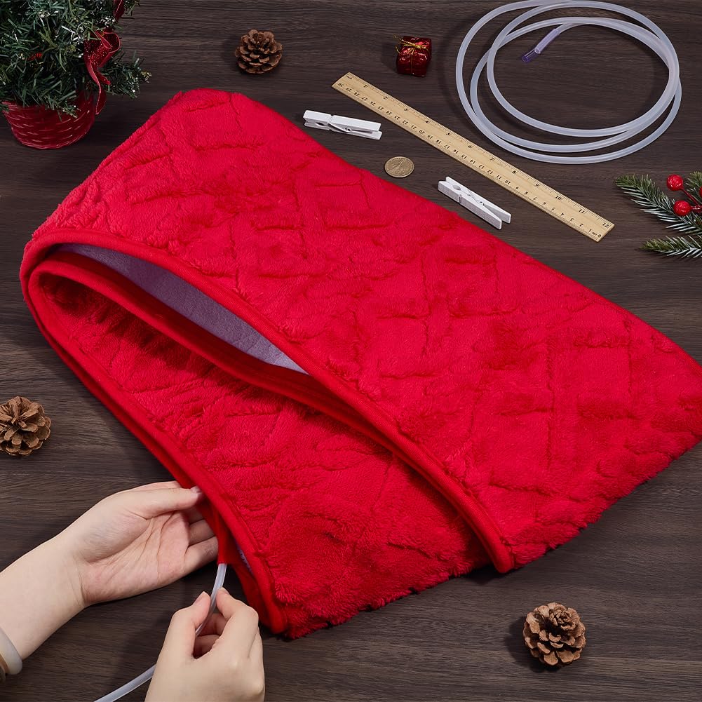 BENECREAT Collier Pied Sapin Noël Rouge Pliable 72cm