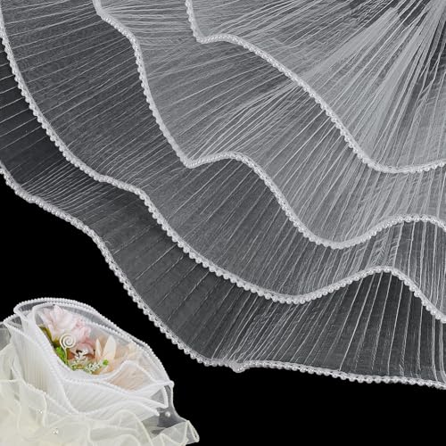 BENECREAT papier emballage fleurs blanc bord perlé 15cmx3,7m