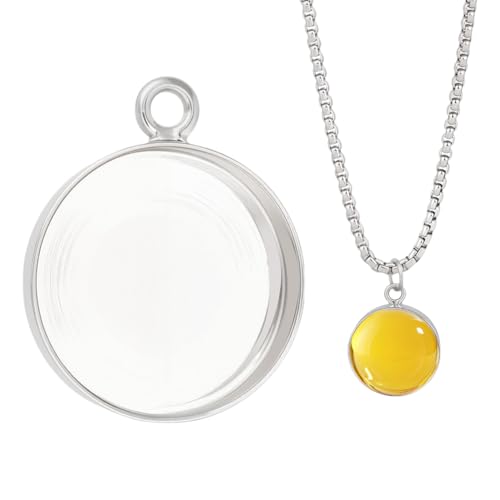 BENECREAT 925 pendentif rond 16mm argent platine boucle