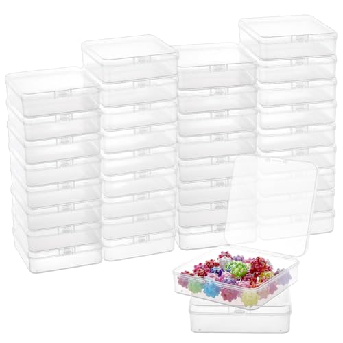 BENECREAT Mini boîtes carrées 9,5cm transparentes 40 pcs