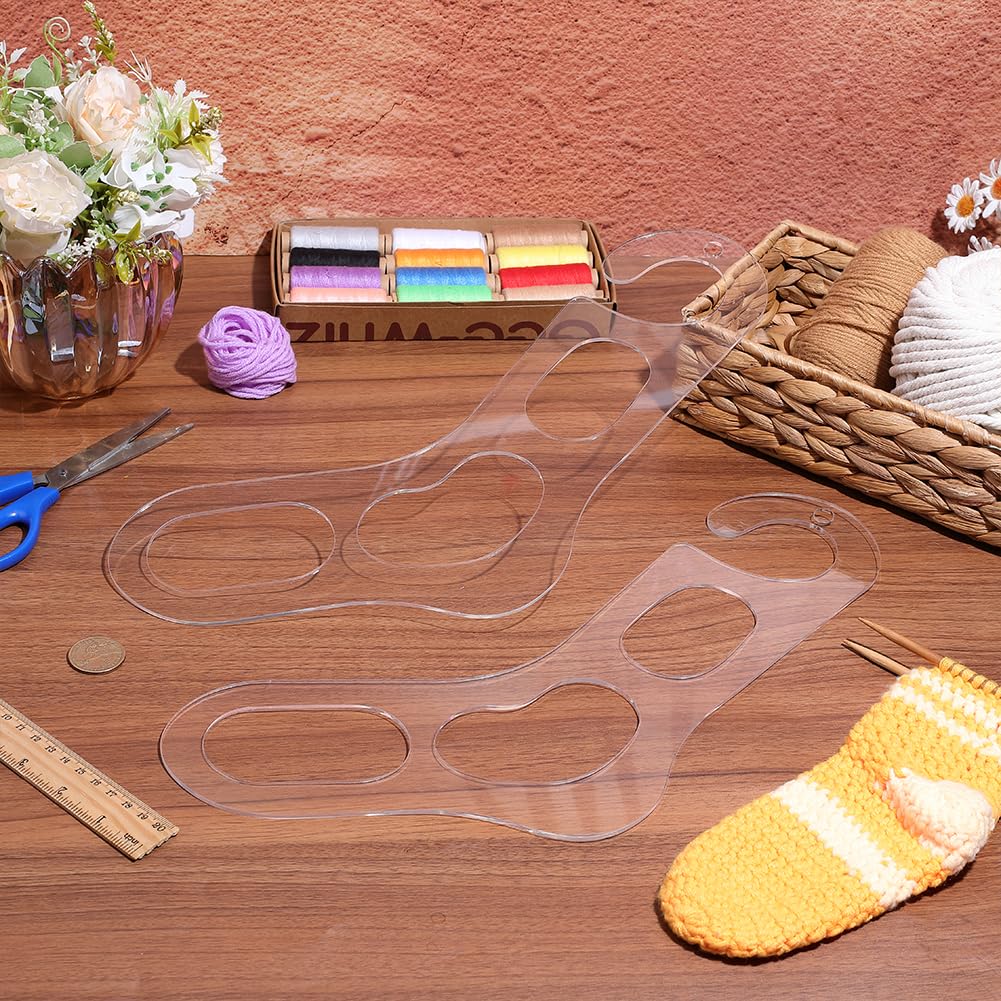 BENECREAT Formes Chaussettes Acrylique 22cm Lot 2 Transparent